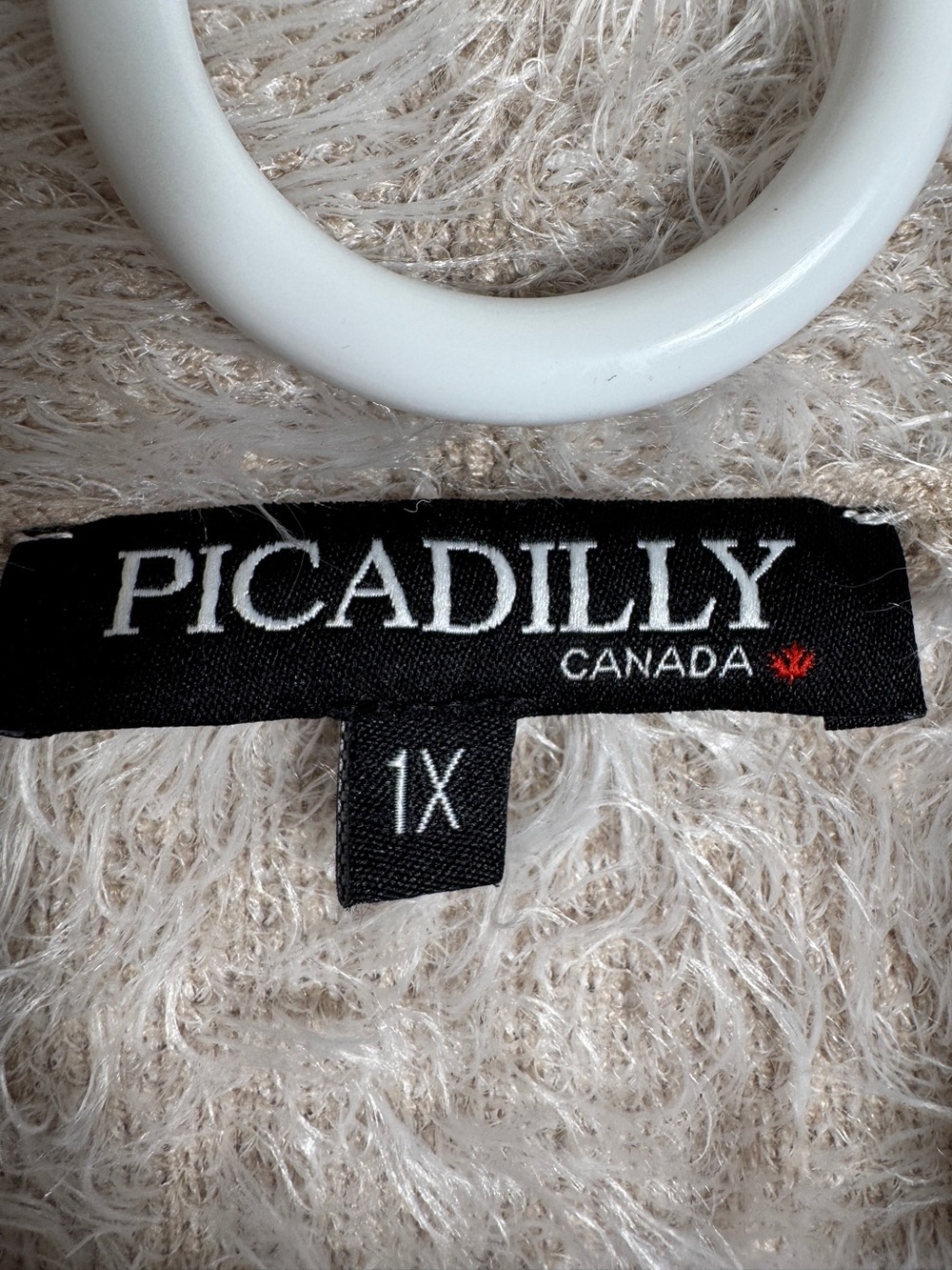 Picadilly Canada Fuzzy Winter Dream Open Front Cardigan, Size 1X - Picture 5 of 8